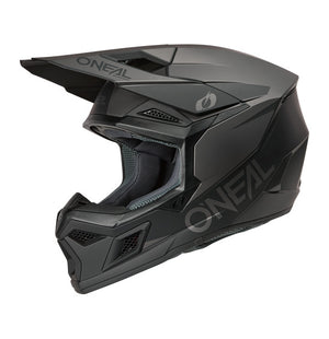 Oneal 3SRS Adult MX Helmet - Solid Black Grey