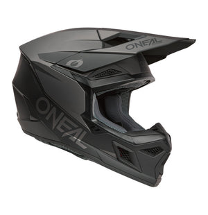 Oneal 3SRS Adult MX Helmet - Solid Black Grey