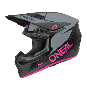 Oneal 3SRS Adult MX Helmet - Solid Pink Grey Black
