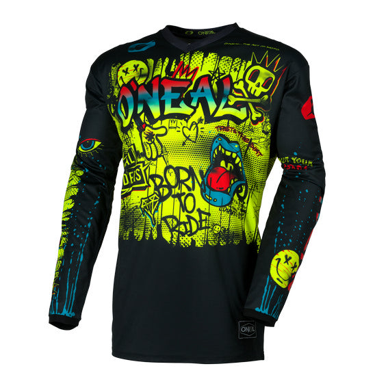 Oneal Element Youth MX Jersey - Rancid Black Neon Yellow