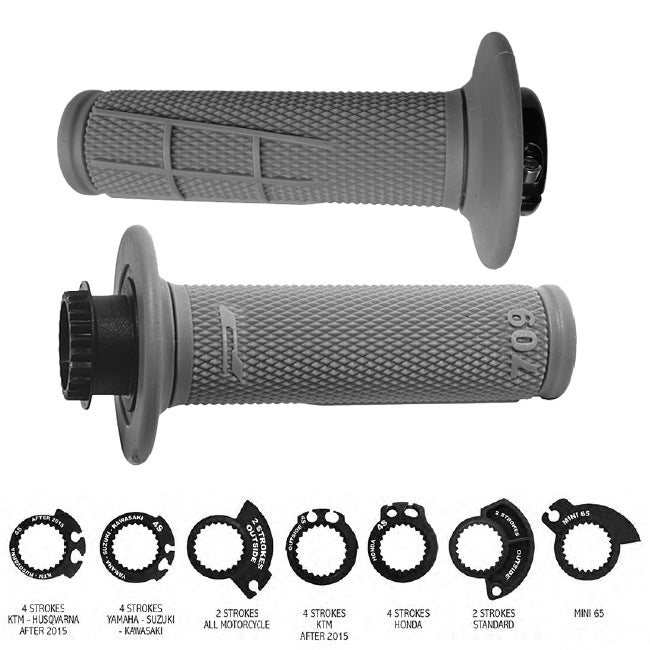 Progrip 709 Lock On Grips - 1/2 Waffle - Grey
