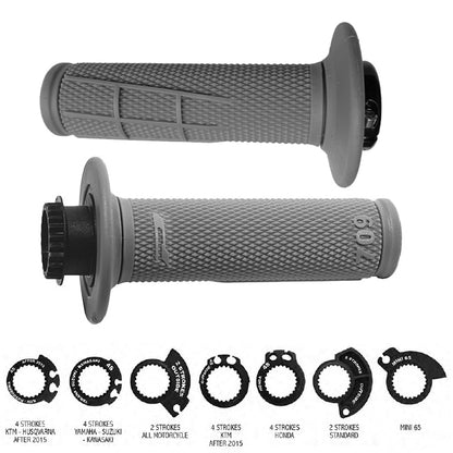 Progrip 709 Lock On Grips - 1/2 Waffle Grey