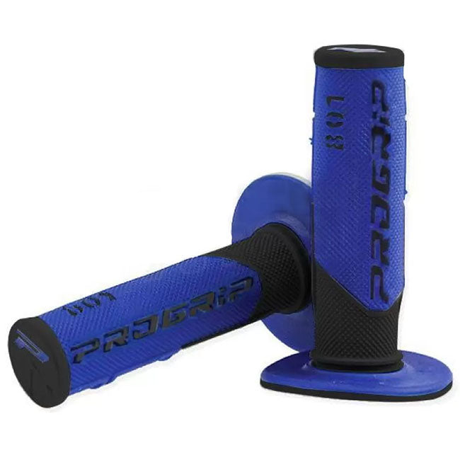 Progrip 801 Double Density 1/2 Waffle MX Grips - Black / Blue