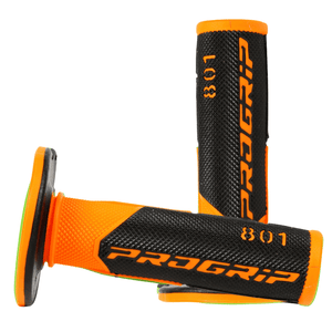 Progrip 801 Double Density 1/2 Waffle MX Grips - Black / Orange