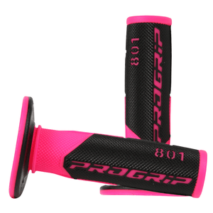 Progrip 801 Double Density 1/2 Waffle MX Grips - Fluro Pink / Black