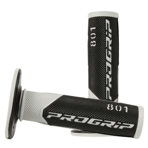 Progrip 801 Double Density 1/2 Waffle MX Grips - Grey / Black