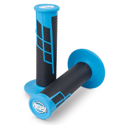 Pro Taper Lock On Grips - 1/2 Waffle - Neon Blue / Black