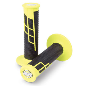 Pro Taper Lock On Grips - 1/2 Waffle - Neon Yellow / Black