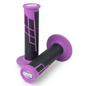 Pro Taper Lock On Grips - 1/2 Waffle - Neon Purple / Black