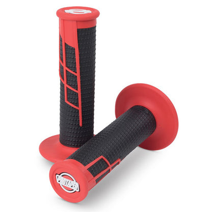 Pro Taper Lock On Grips - 1/2 Waffle - Red / Black