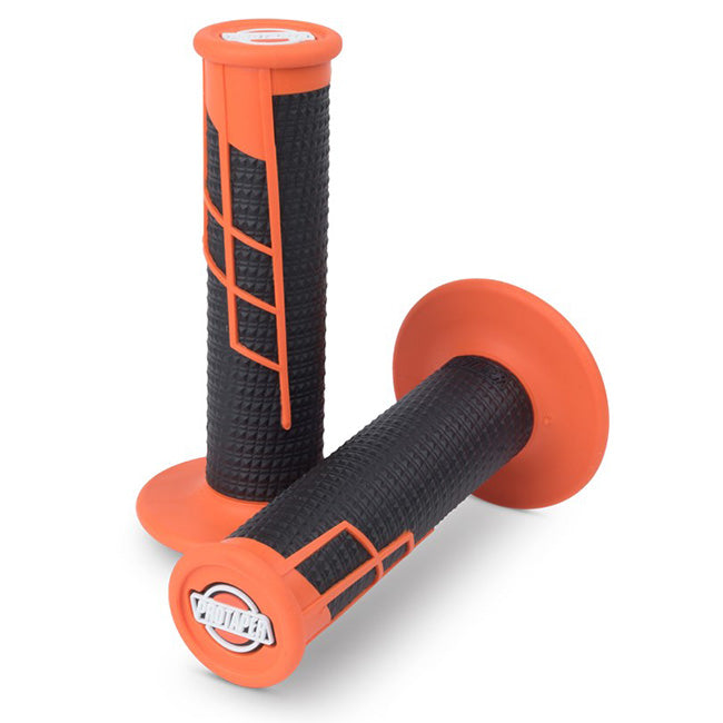 Pro Taper Lock On Grips - 1/2 Waffle - Orange / Black