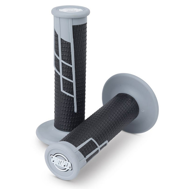 Pro Taper Lock On Grips - 1/2 Waffle - Grey / Black