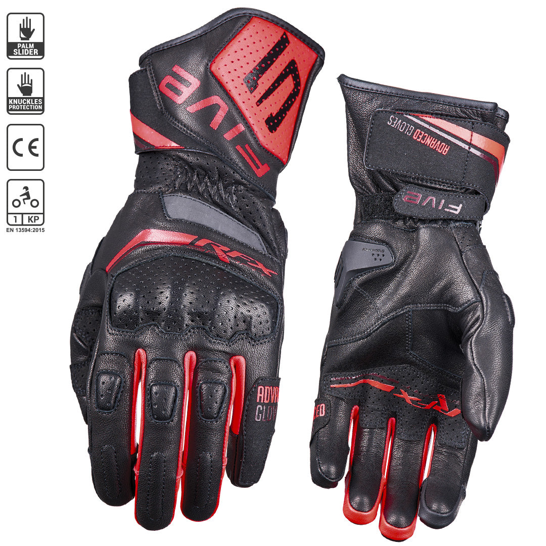 Five RFX Sport Evo Gloves - Black Fluro Red