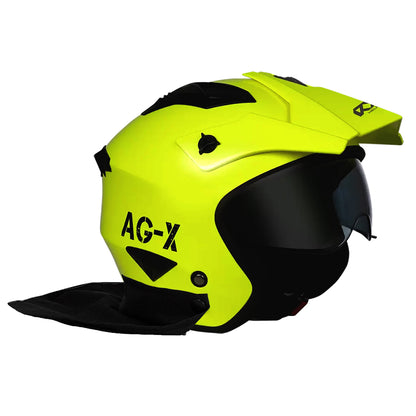 RXT AG-X Neck Curtain Farm Helmet - Fluro Yellow