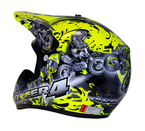 RXT Small Youth Racer 4 MX Helmet - Black Yellow