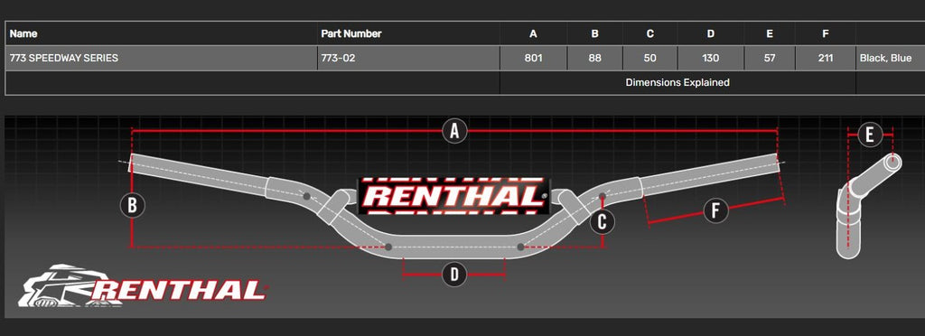 Renthal 7/8 Speedway Handlebar - Speedway Series - Silver
