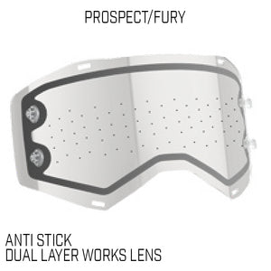 Scott Prospect / Fury Goggle Lens - Works - Anti Stick Thermal Clear