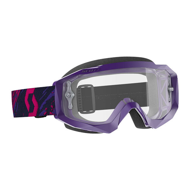 Scott Hustle-X Adult MX Goggles - Purple Pink - Clear Works Lens