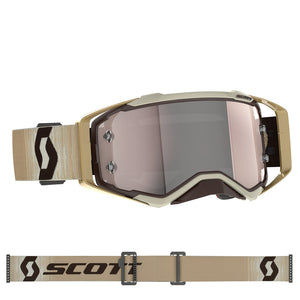 Scott Prospect Adult MX Goggles - Beige Brown - Silver Chrome Works Lens