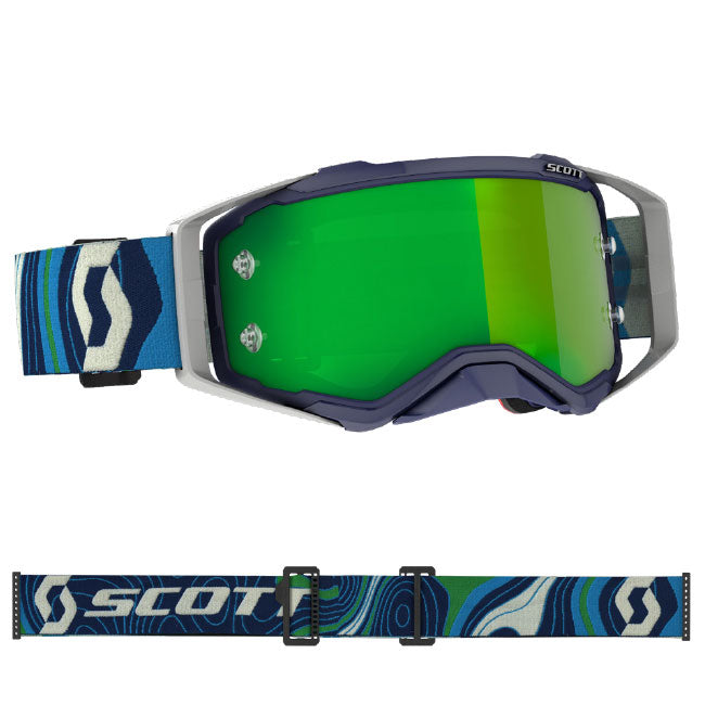 Scott Prospect Adult MX Goggles - Blue Green - Green Chrome Works Lens