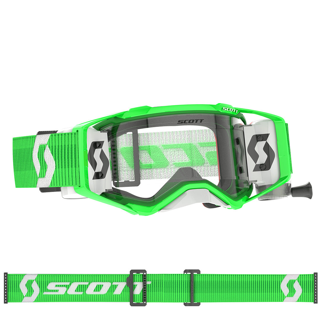 Scott Prospect WFS Adult MX Goggles - Green White - Clear Works Lens