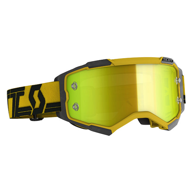 Scott Fury Adult MX Goggles - Yellow Black - Yellow Chrome Works Lens