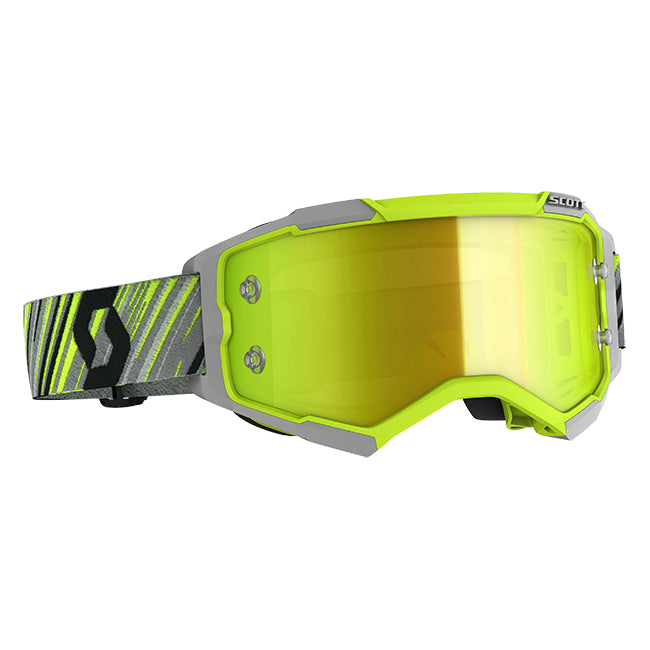 Scott Fury Adult MX Goggles - Yellow Grey - Yellow Chrome Works Lens