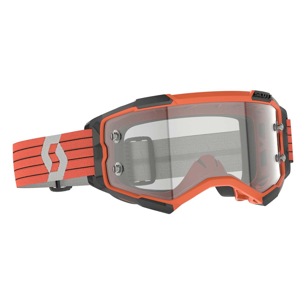 Scott Fury Adult MX Goggles - Orange Grey - Clear Works Lens