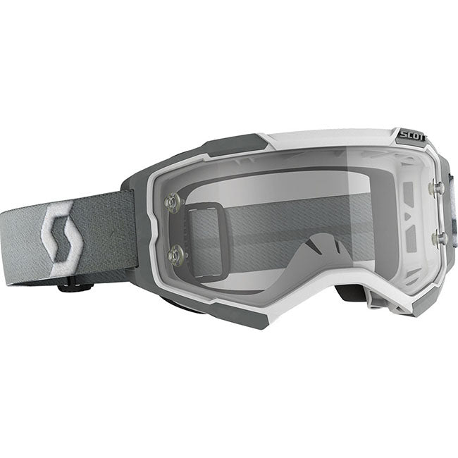 Scott Fury Adult MX Goggles - White Grey - Clear Works Lens