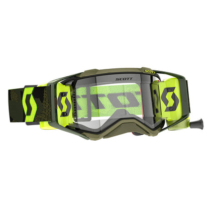 Scott Prospect Super WFS Adult MX Goggles - Kaki Green Neon Yellow - Clear Lens