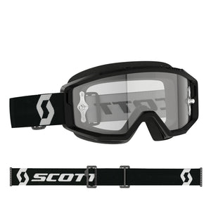 Scott Primal Adult MX Goggles - Black White - Clear Lens