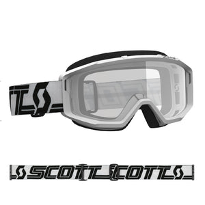 Scott Primal Adult MX Goggles - White Black - Clear Lens