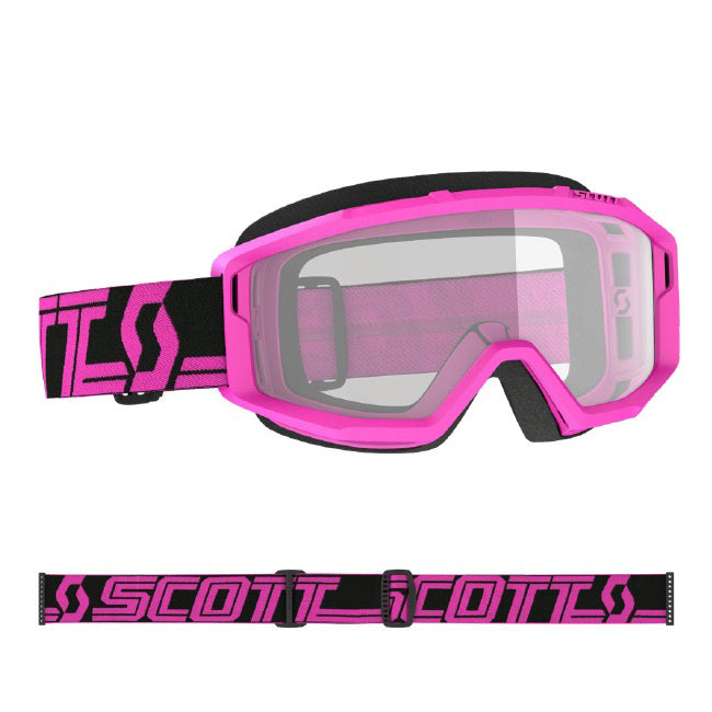 Scott Primal Adult MX Goggles - Pink Black - Clear Lens