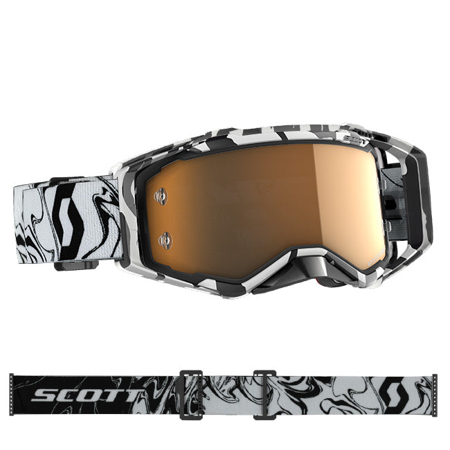 Scott Prospect Amplifier Adult MX Goggles - Marble White - Gold Works Lens