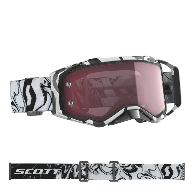 Scott Prospect Amplifier Adult MX Goggles - Marble Black White - Rose Works Lens