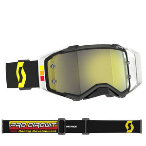 Scott Prospect Adult MX Goggles - Pro Circuit Black White - Yellow Chrome Works Lens