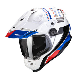 Scorpion EXO ADF-9000 Air Adventure Helmet - Desert White Blue Red