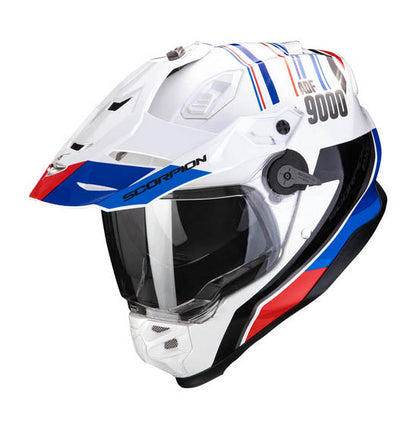 Scorpion EXO ADF-9000 Air Adventure Helmet - Desert White Blue Red
