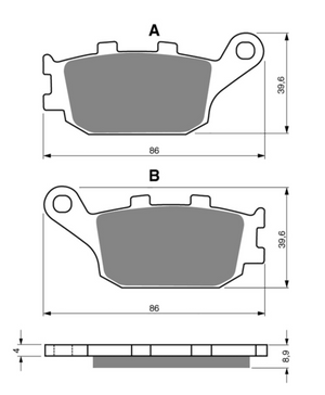 VD163JL Sintered Metal Disc Pads Vesrah. Alt: SD163 AX35174