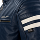 Segura 2XL Retro Leather Jacket - Blue White