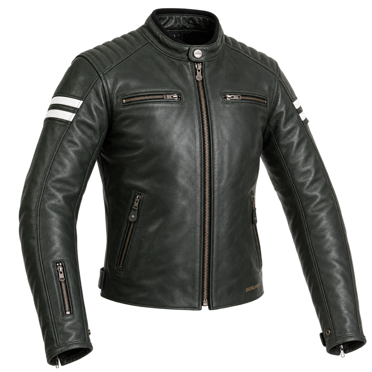 Segura Retro X-LARGE Ladies Leather Jacket - Black White
