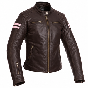 Segura Retro Ladies Leather Jacket - Brown Beige