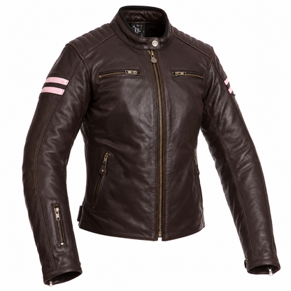 Segura Retro MEDIUM Ladies Leather Jacket - Brown Beige