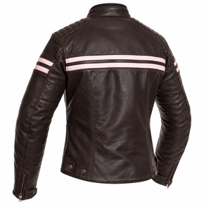 Segura Retro Ladies Leather Jacket - Brown Beige
