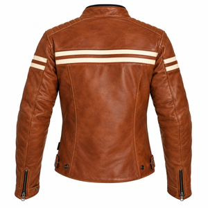 Segura Retro Ladies Leather Jacket - Camel