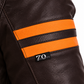 Segura Retro Leather Jacket - Brown Orange