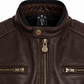 Segura Retro Leather Jacket - Brown Orange