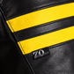 Segura XL Retro Leather Jacket - Black Yellow