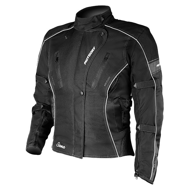 Motodry Ladies Siena Waterproof Jacket - Black / White