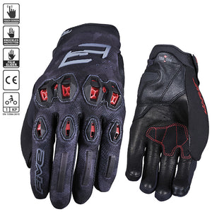 Five Stunt EVO 2 Gloves - Camo Black / Red